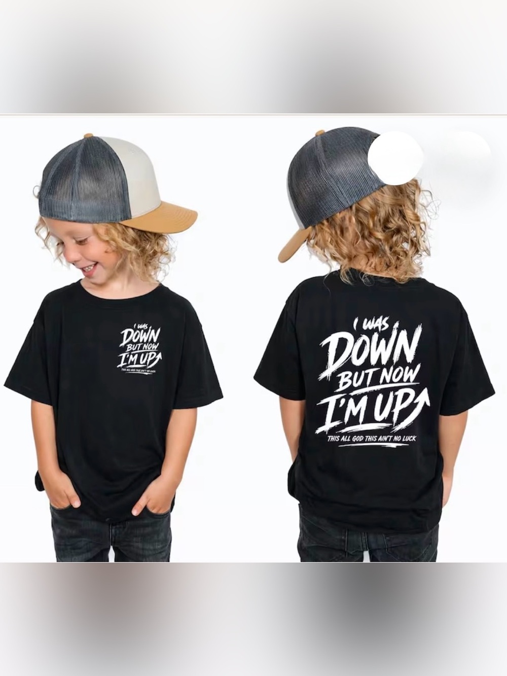 "I Was Down But Now I'm Up" kid’s shirt